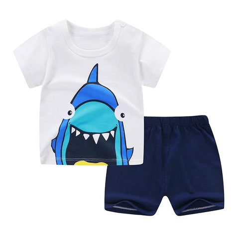 Cartoon Shark New Born Baby Boy Clothing